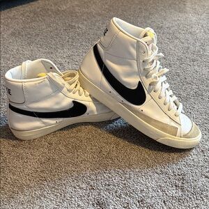 Nike White and Black High-Top Sneakers